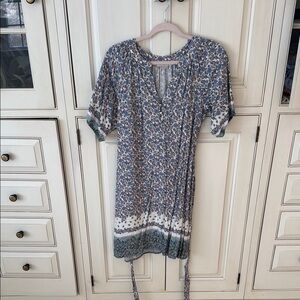 Floral Blue and White Dress